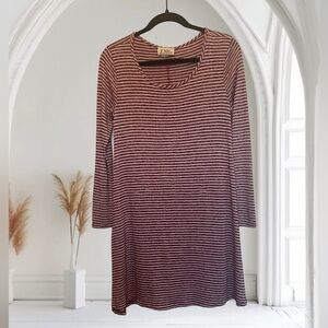 TMG N.Y. Rasberry & White Stripe Shift Mini‎ Dress Size M